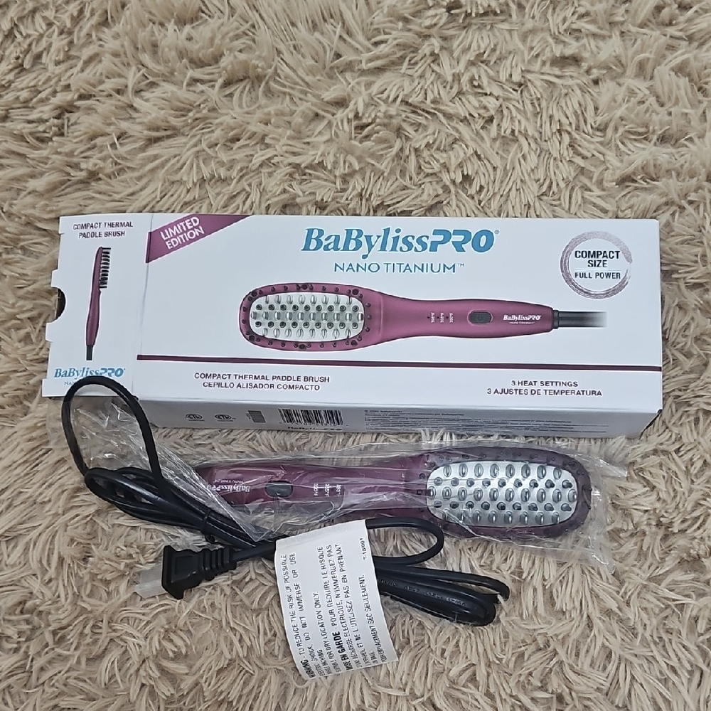 BaBylissPRO Nano Titanium Paddle Brush - Pink, Limited Edition NEW